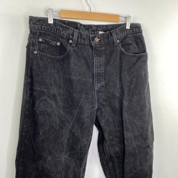 Vintage Levi's 550 Relaxed Fit Tapered Leg Black Denim Jeans Men's Size 38 x 34 - Picture 3 of 9